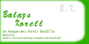 balazs korell business card